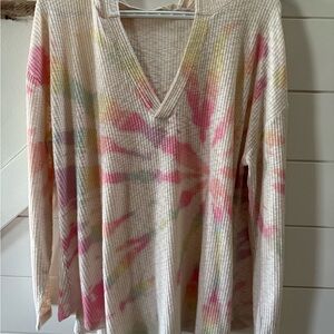 Hooded Tie-Dye Long Sleeve Top